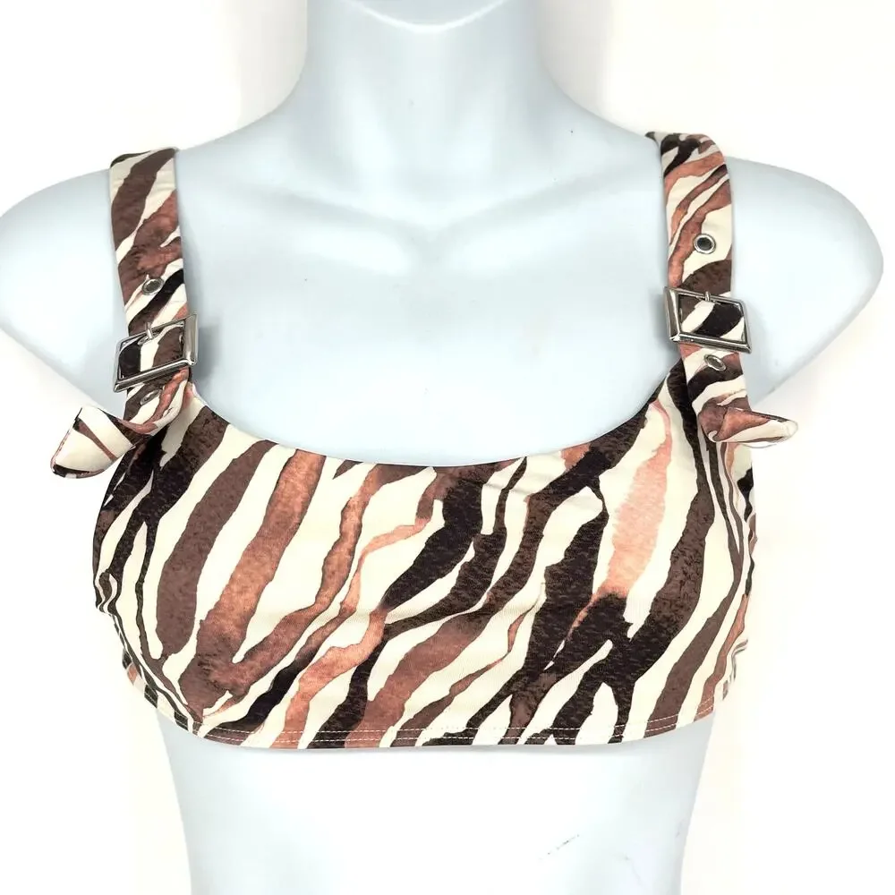 Frankies Bikinis Stormy Top M Kenza Bottom S Zebra Bikini